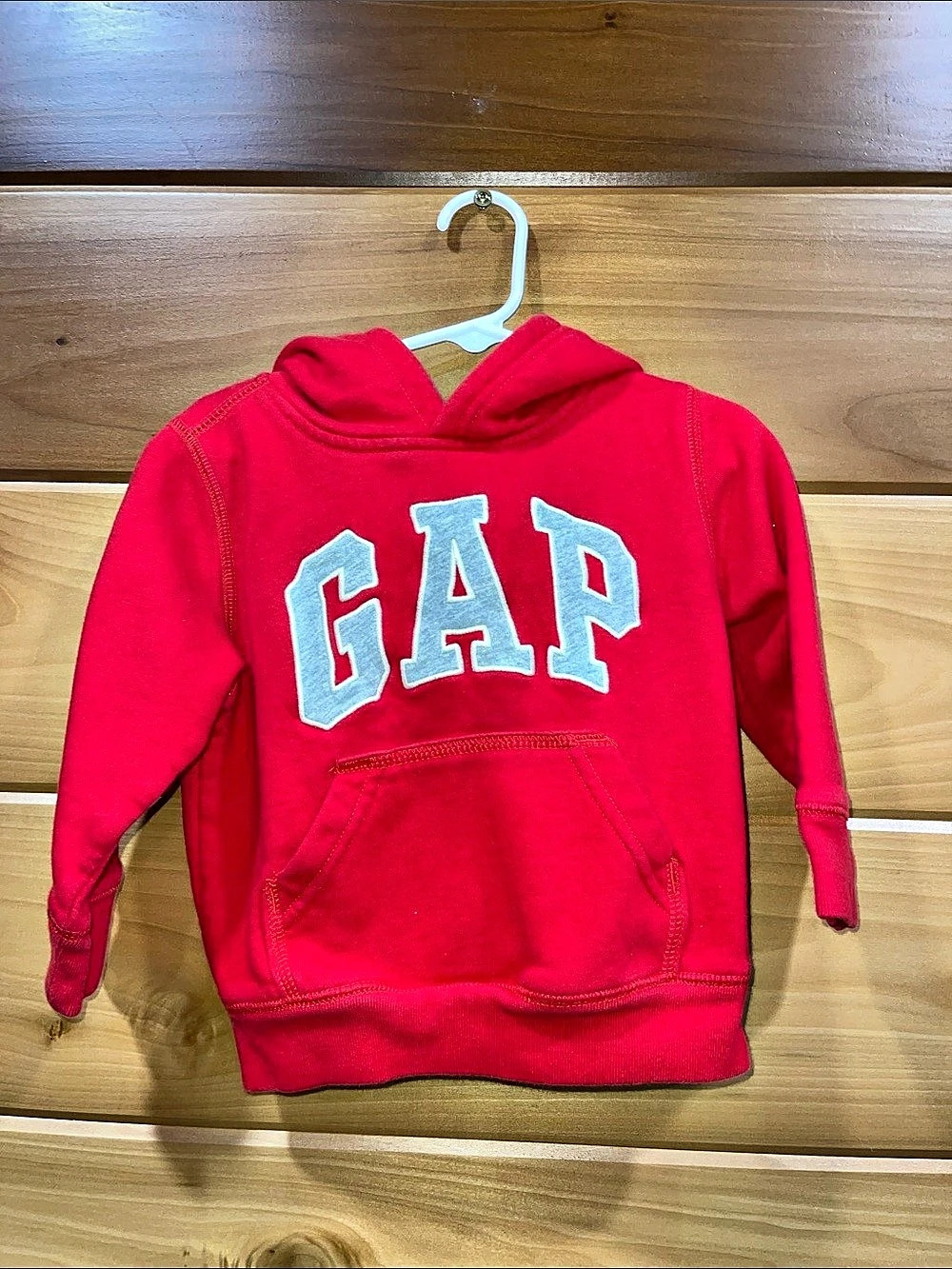 Gap Boys 2 Years Red Logo Hoodie Like New